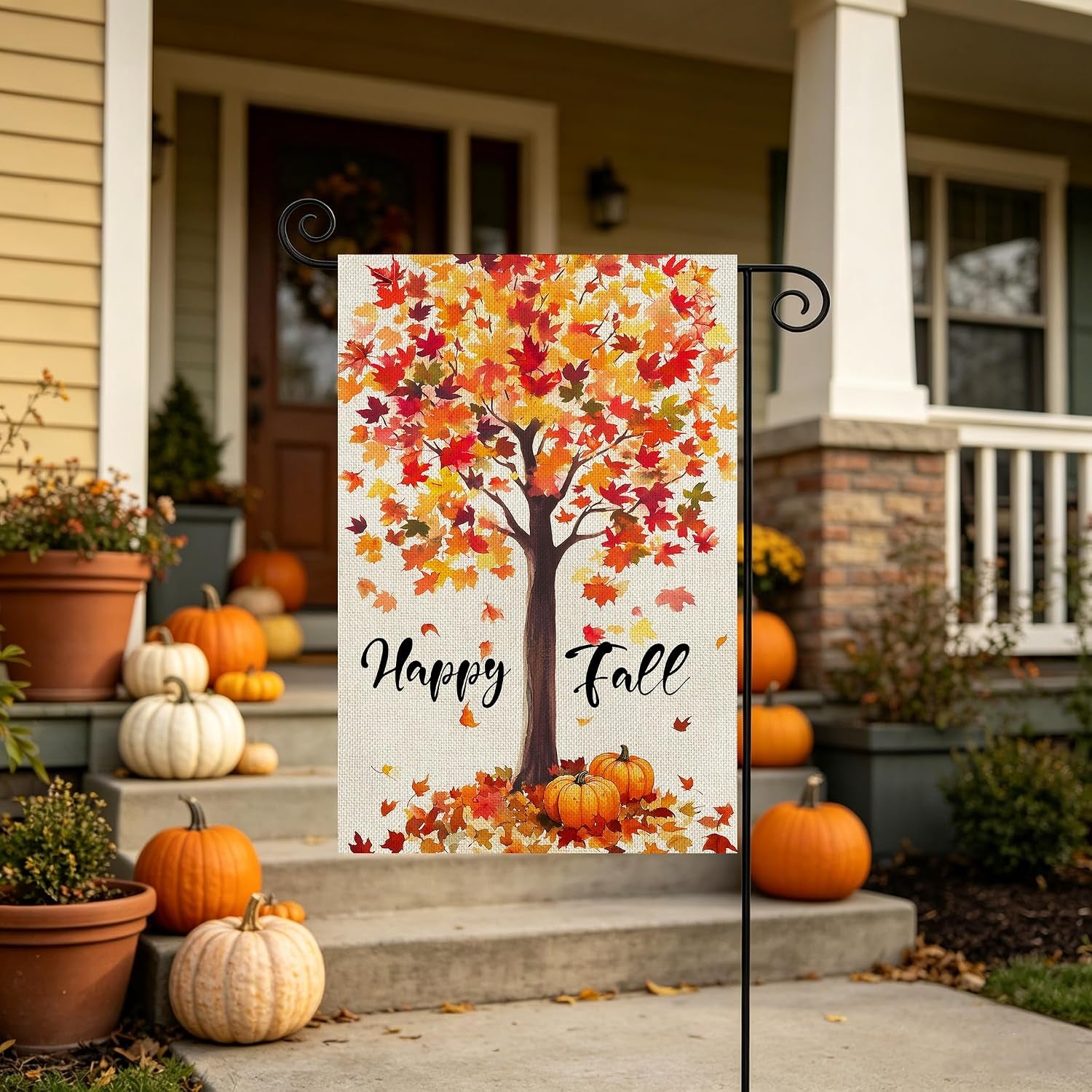 Fall Decorations Garden Flag 12X18 Inch for outside Double Sided Weather & Fade Resistant Happy Fall Yard Flags Outdoor Thanksgiving Home Fall Decor