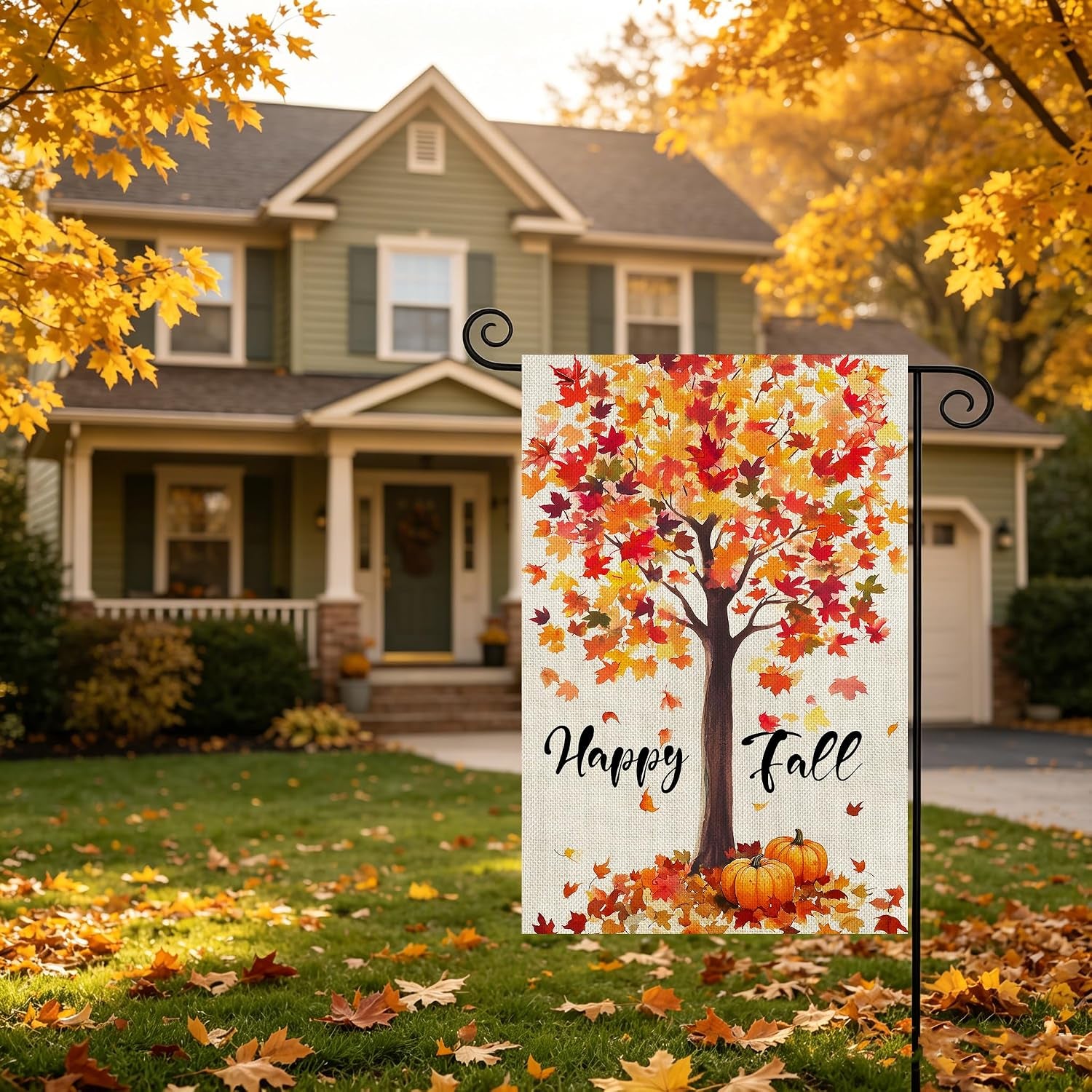 Fall Decorations Garden Flag 12X18 Inch for outside Double Sided Weather & Fade Resistant Happy Fall Yard Flags Outdoor Thanksgiving Home Fall Decor
