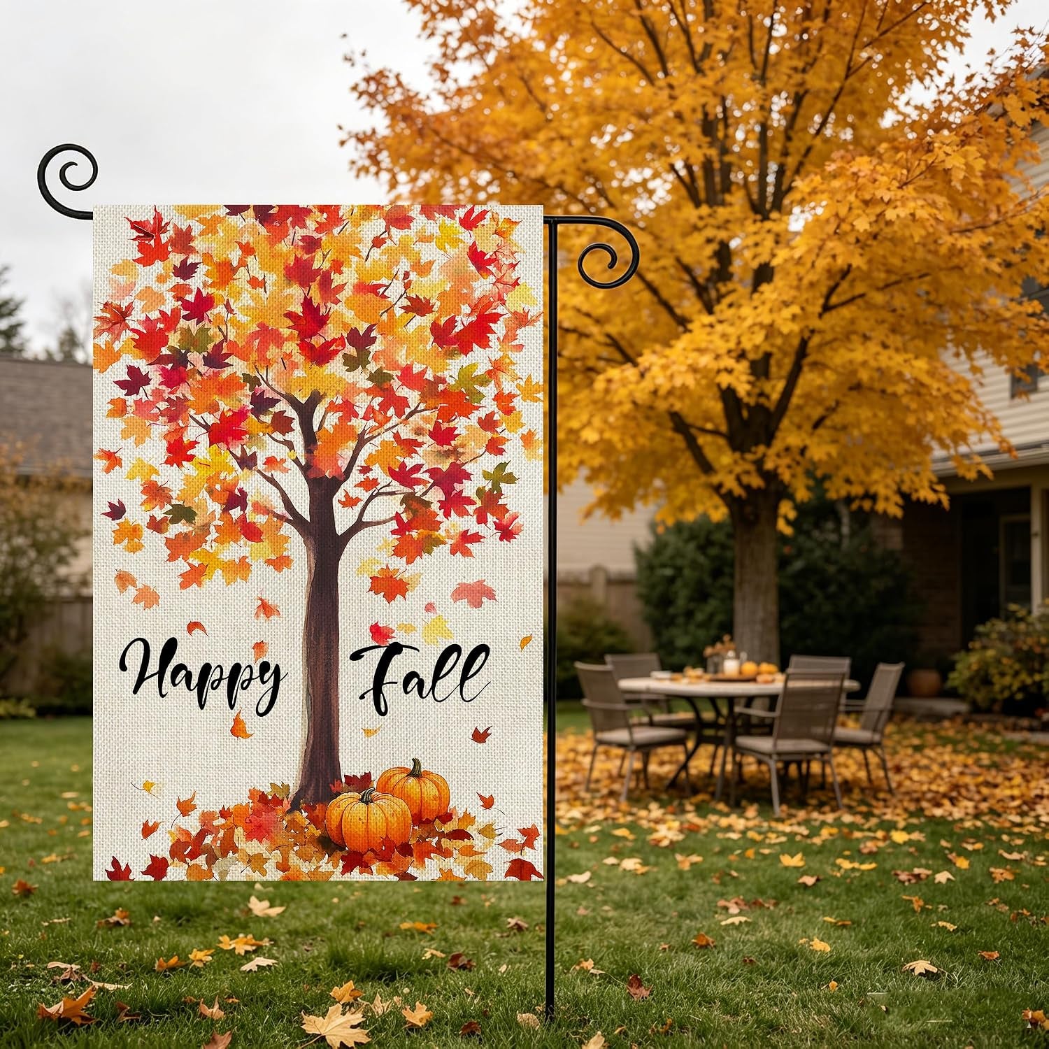 Fall Decorations Garden Flag 12X18 Inch for outside Double Sided Weather & Fade Resistant Happy Fall Yard Flags Outdoor Thanksgiving Home Fall Decor