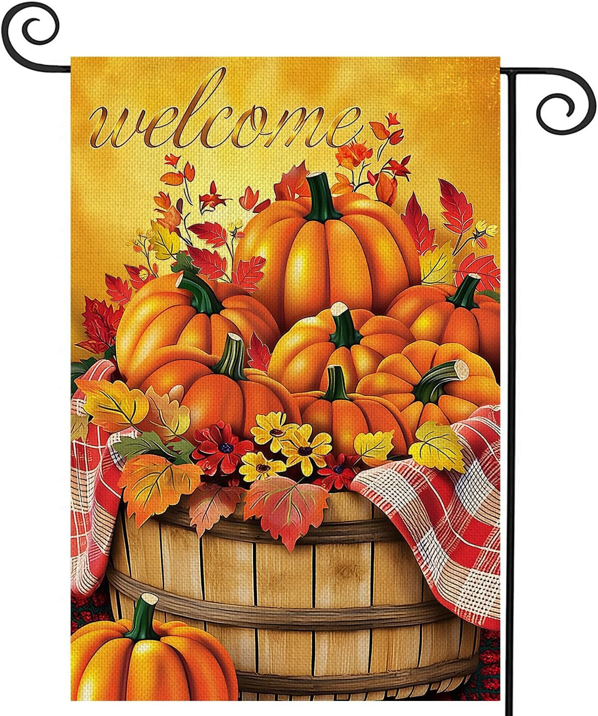 Fall Decorations Garden Flag 12X18 Inch for outside Double Sided Weather & Fade Resistant Pumpkin Welcome Yard Flags Outdoor Thanksgiving Home Fall Decor