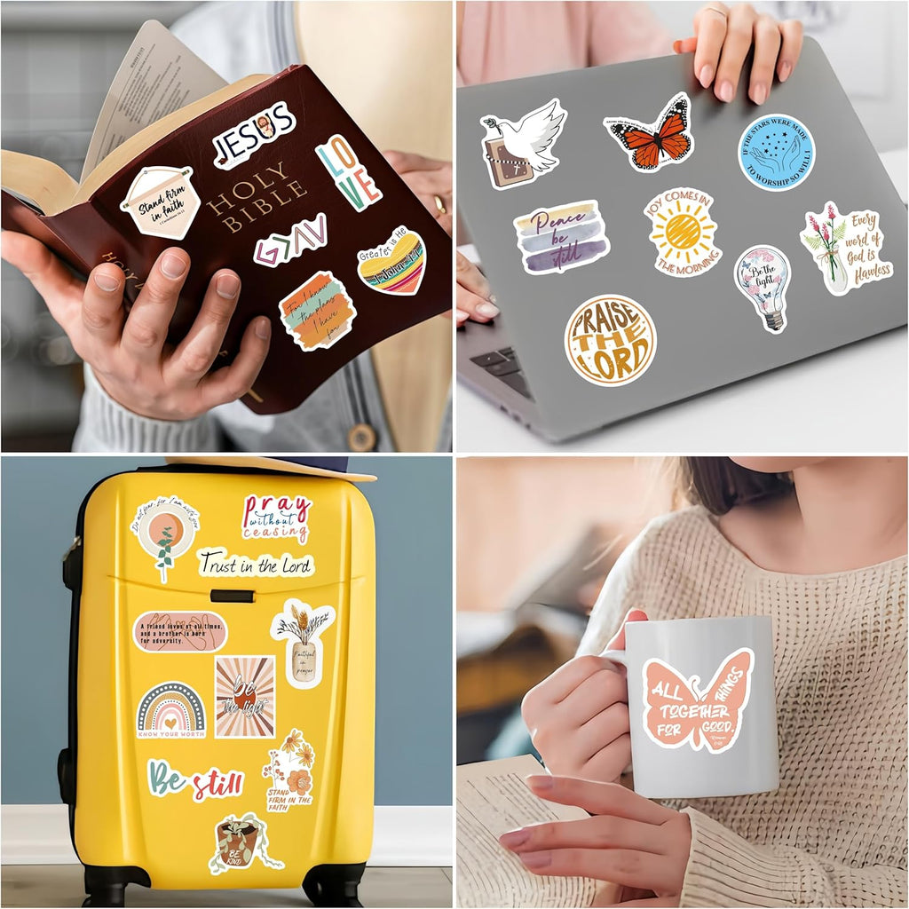 200 Pcs Religious Boho Christian Stickers, Jesus Bible Stickers,Prayer Board Supplies Kit for Water Bottles, Journal, Scrapbook, Bible Study Supplies,Easter Christian Gifts for Kids Teens Women
