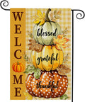 Fall Decorations Garden Flag 12X18 Inch for outside Double Sided Weather & Fade Resistant Pumpkin Welcome Fall Decor Outdoor Thanksgiving Home Yard Flags