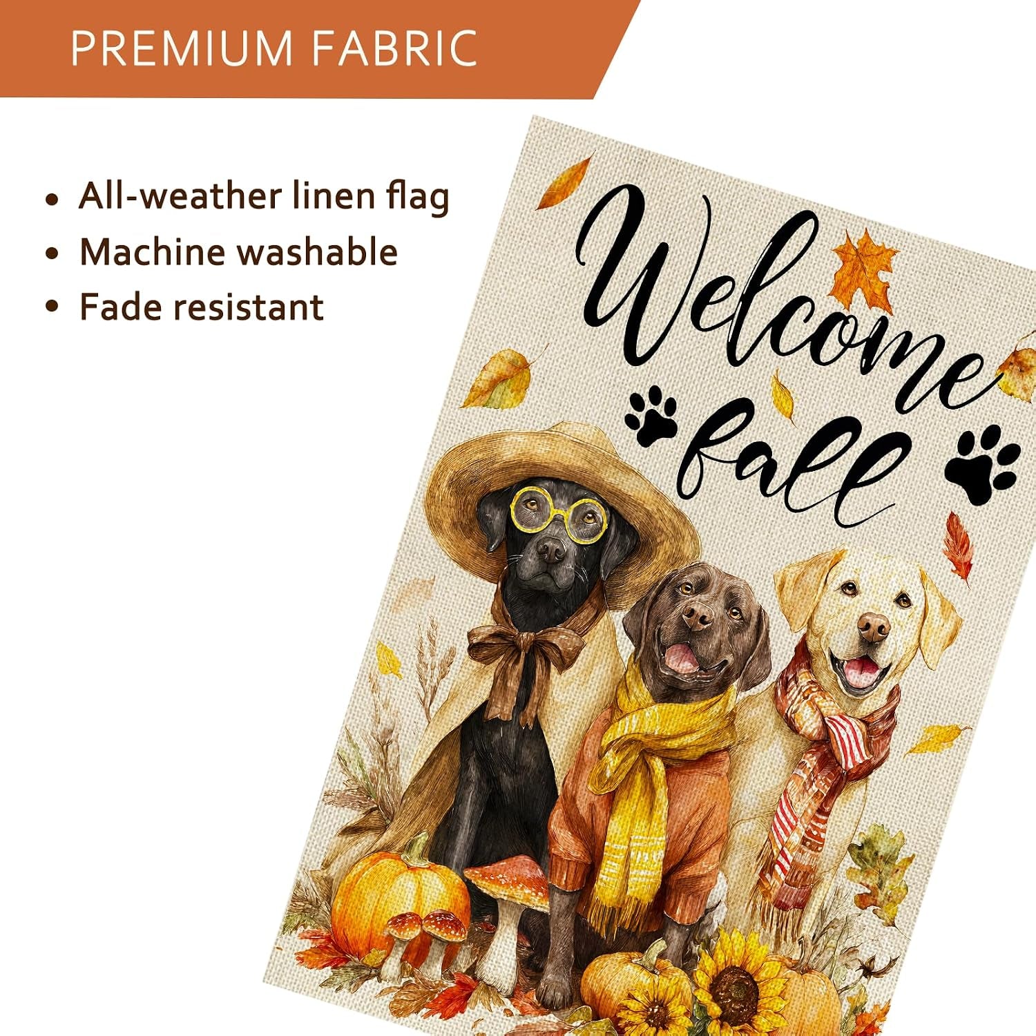 Fall Decorations Garden Flag 12X18 Inch for outside Double Sided Weather & Fade Resistant Welcome Fall Dog Yard Flags Outdoor Thanksgiving Home Fall Decor