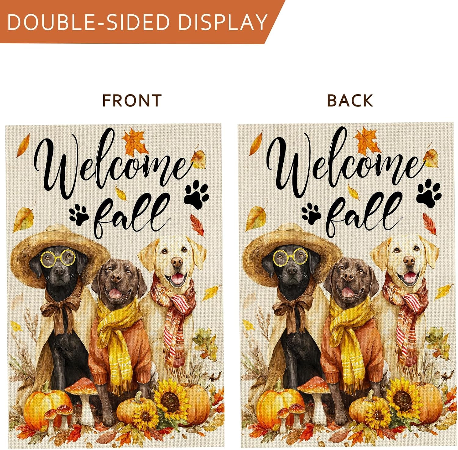 Fall Decorations Garden Flag 12X18 Inch for outside Double Sided Weather & Fade Resistant Welcome Fall Dog Yard Flags Outdoor Thanksgiving Home Fall Decor