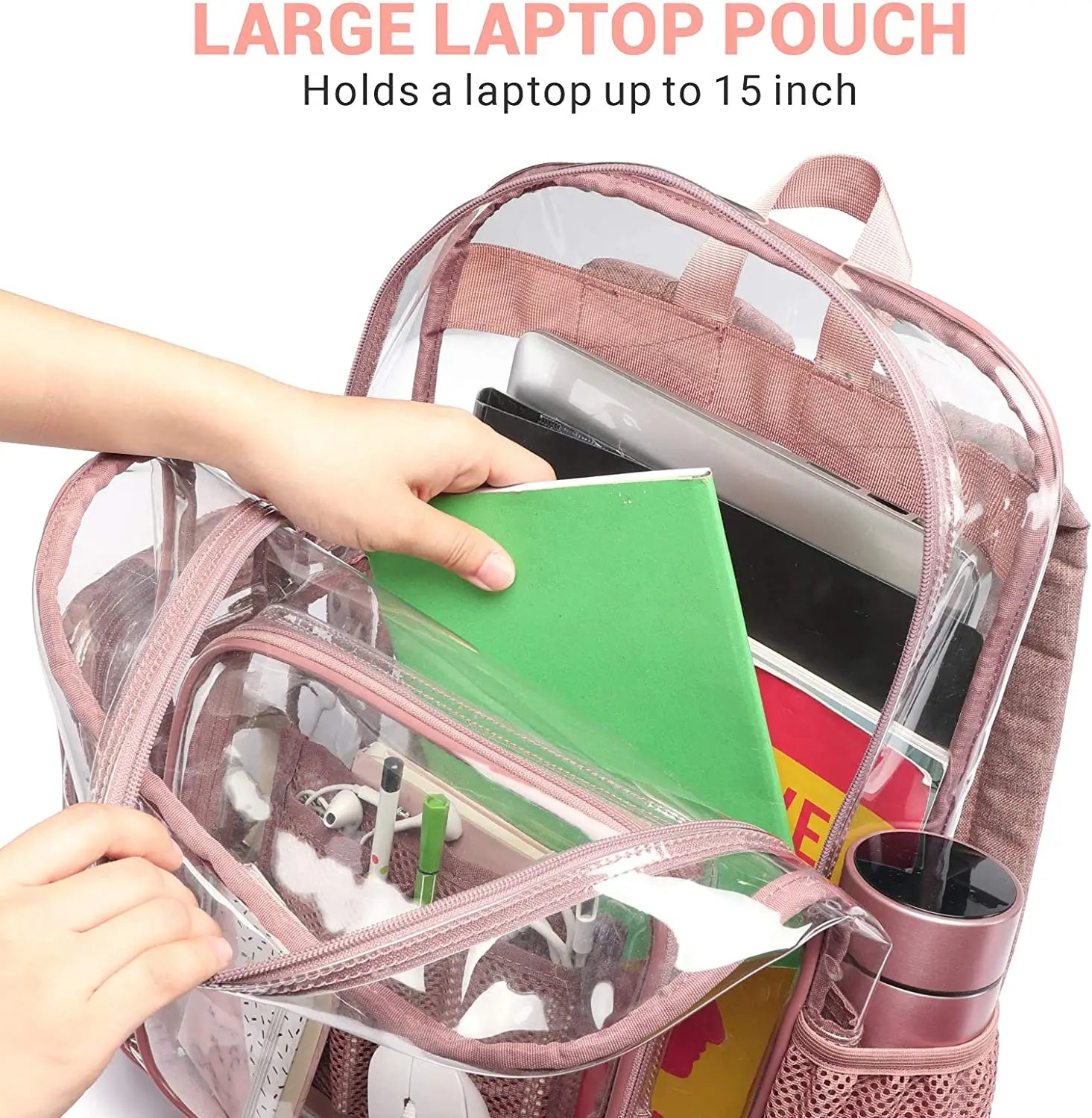 Wholesale Custom Travel Students Adults Clear Backpack Heavy Duty Pvc Transparent Backpack