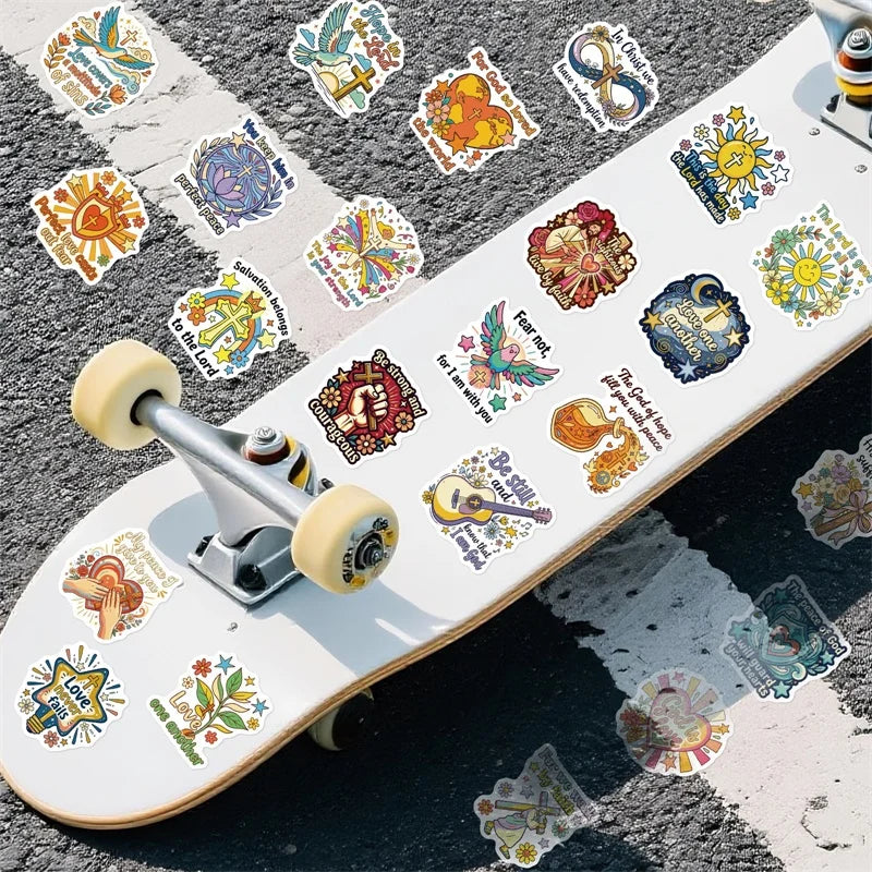 10/30PCS Cartoon Religion PVC Adhesive Stickers Aesthetic DIY Phone Laptop Luggage Skateboard Graffiti Decals