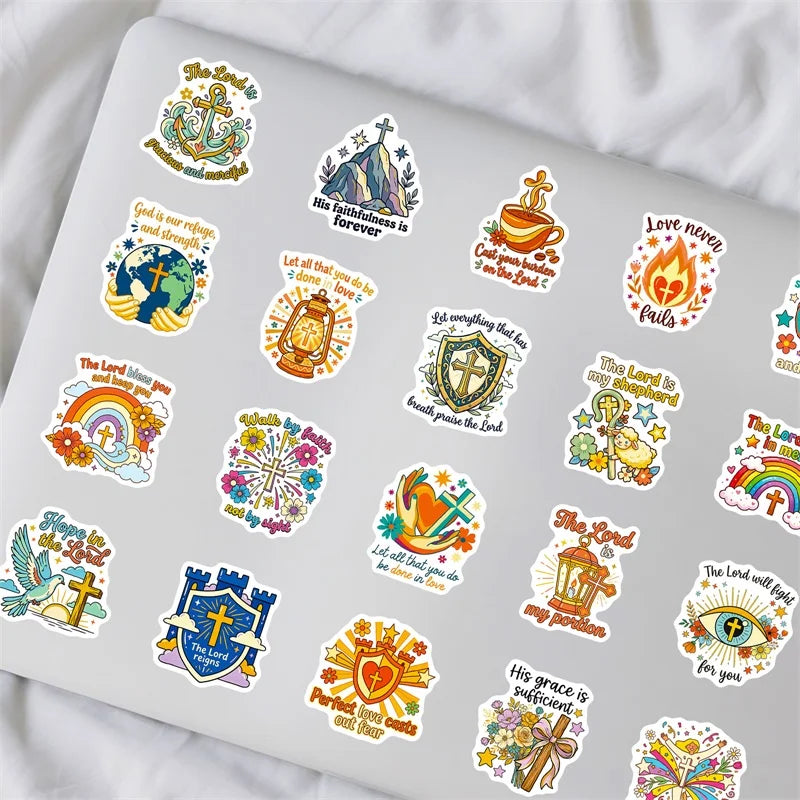 10/30PCS Cartoon Religion PVC Adhesive Stickers Aesthetic DIY Phone Laptop Luggage Skateboard Graffiti Decals