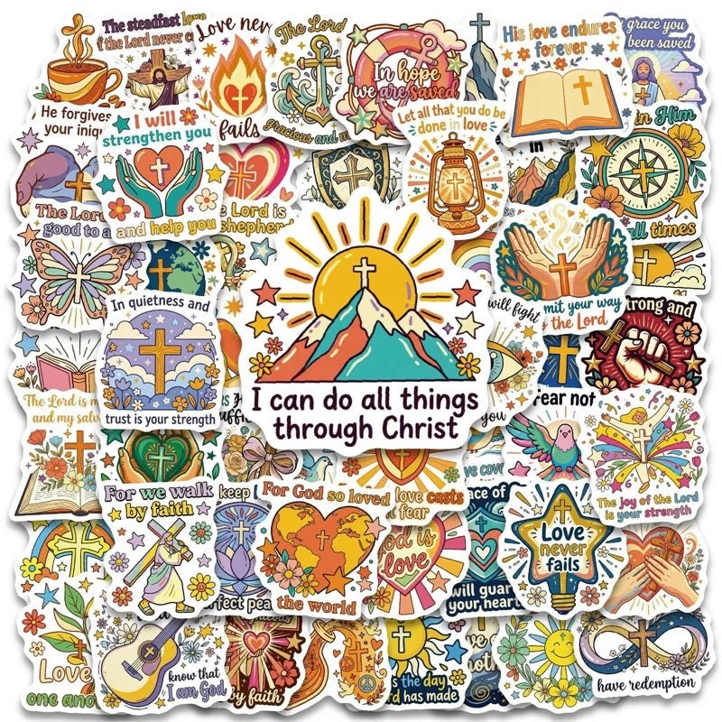 10/30PCS Cartoon Religion PVC Adhesive Stickers Aesthetic DIY Phone Laptop Luggage Skateboard Graffiti Decals