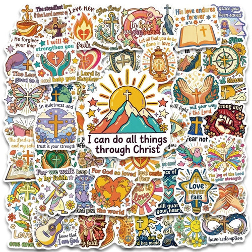 10/30PCS Cartoon Religion PVC Adhesive Stickers Aesthetic DIY Phone Laptop Luggage Skateboard Graffiti Decals
