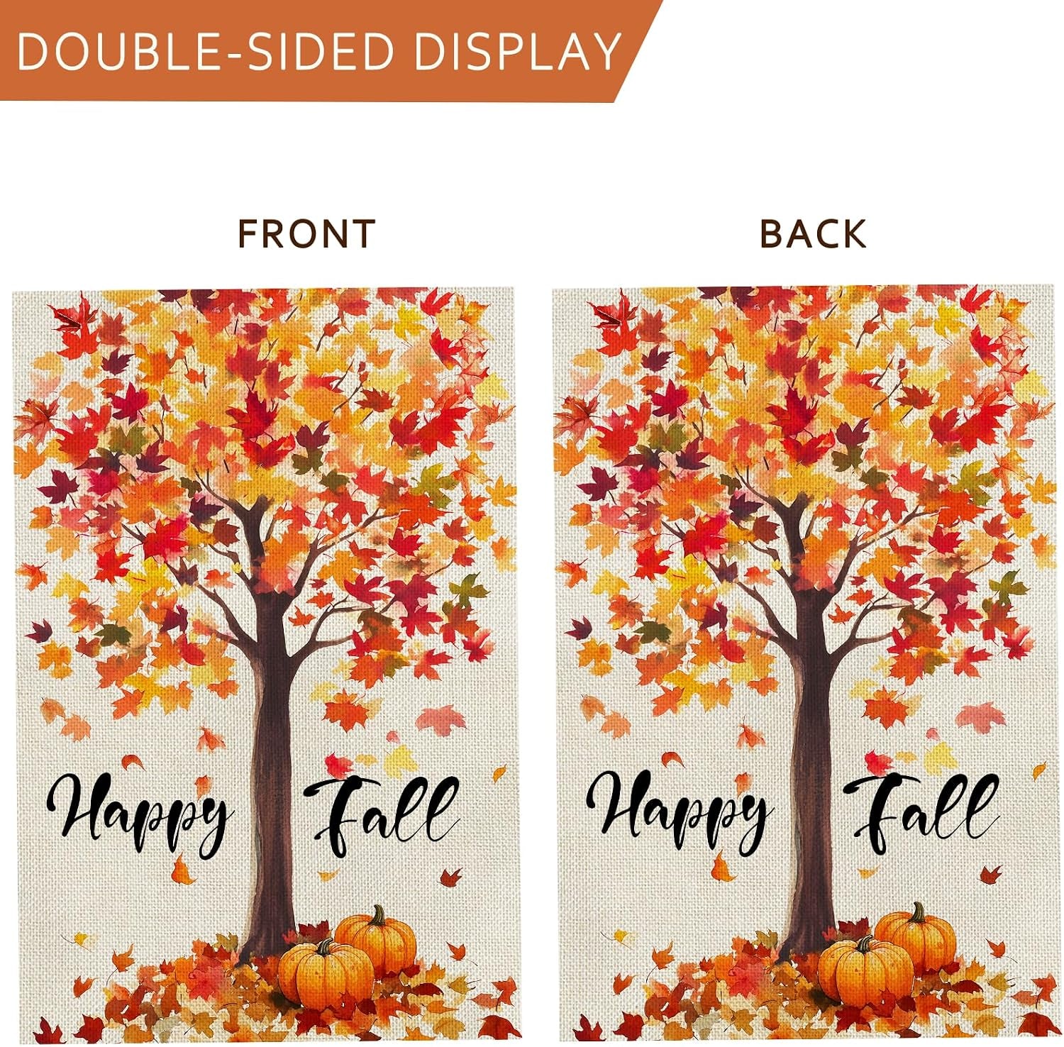 Fall Decorations Garden Flag 12X18 Inch for outside Double Sided Weather & Fade Resistant Happy Fall Yard Flags Outdoor Thanksgiving Home Fall Decor