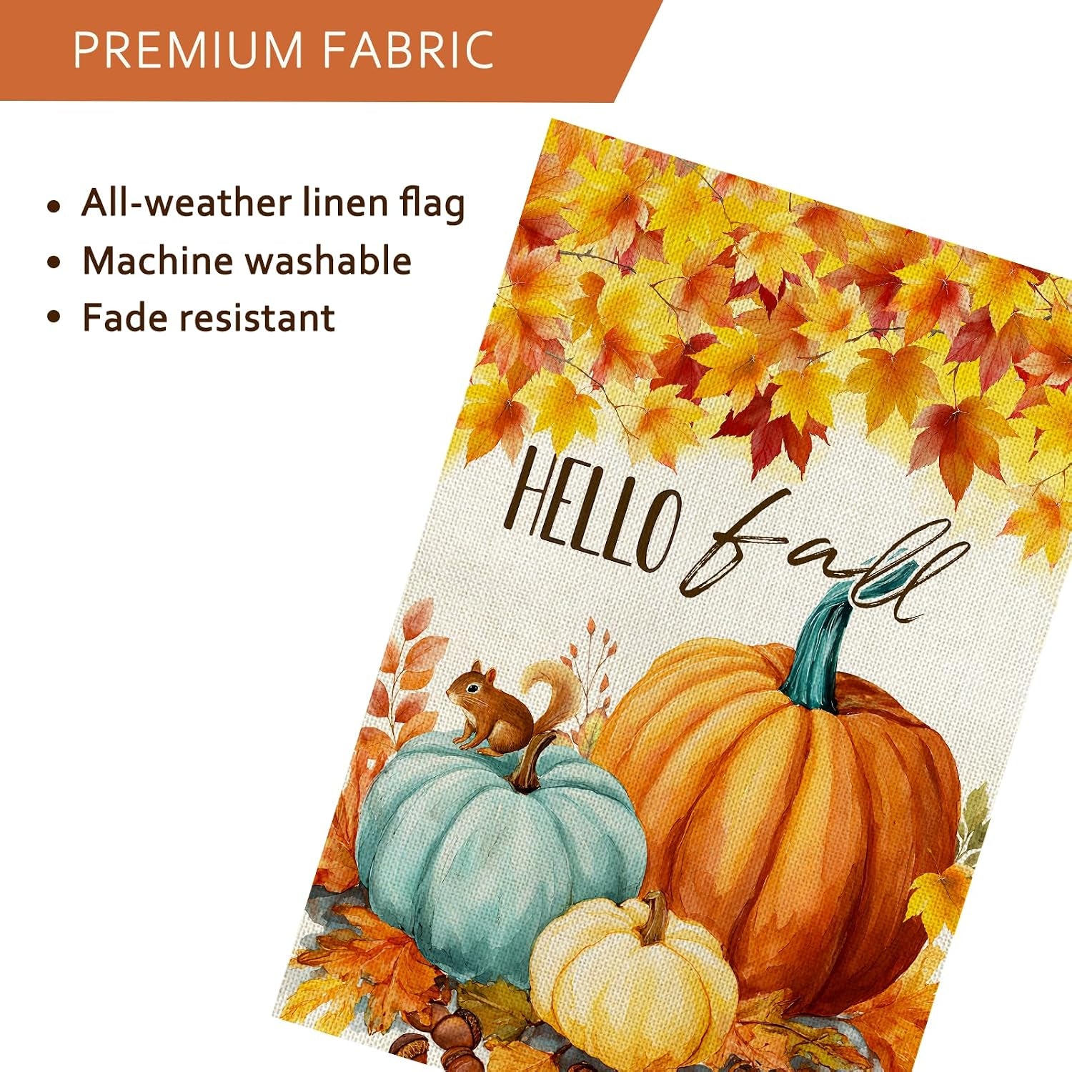 Fall Decorations Garden Flag 12X18 Inch for outside Double Sided Weather & Fade Resistant Pumpkin Hello Fall Yard Flags Outdoor Thanksgiving Home Fall Decor