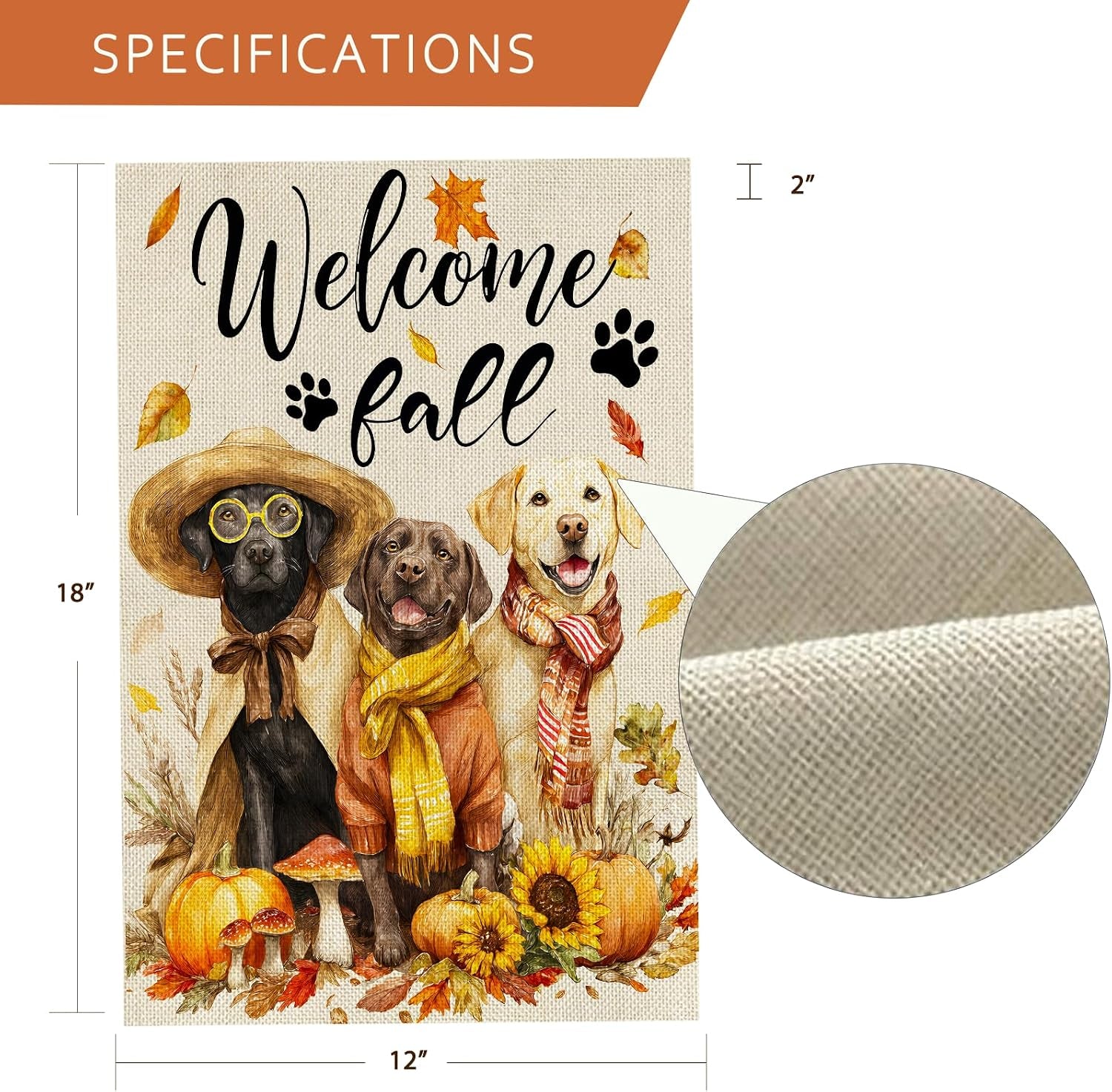 Fall Decorations Garden Flag 12X18 Inch for outside Double Sided Weather & Fade Resistant Welcome Fall Dog Yard Flags Outdoor Thanksgiving Home Fall Decor