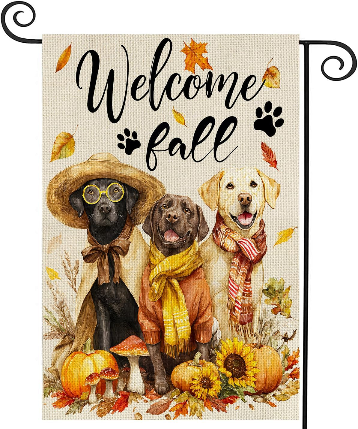 Fall Decorations Garden Flag 12X18 Inch for outside Double Sided Weather & Fade Resistant Welcome Fall Dog Yard Flags Outdoor Thanksgiving Home Fall Decor