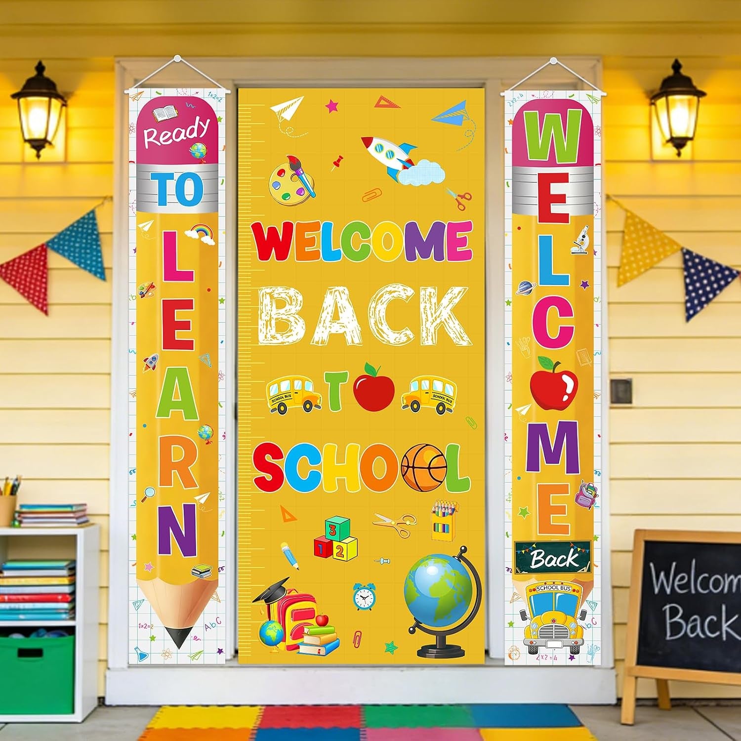Welcome Back to School Decorations: 3Pcs Welcome Back to School Banner for Back to School Door Decorations